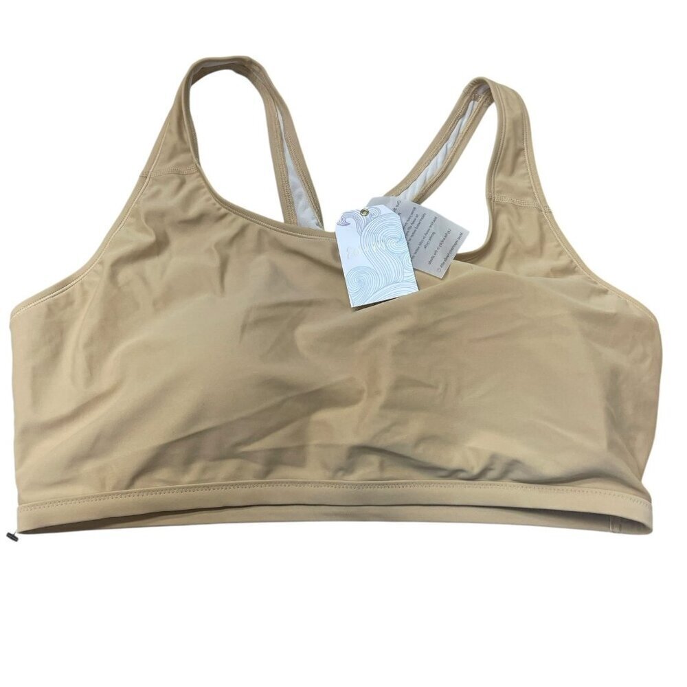 Ella Mar Nude Bikini Top Size 2X NEW Padded Wireless Quick Dry UPF50 Resort wear